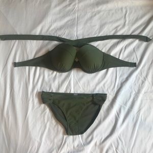 American Eagle Lightly Lined Green Bikini